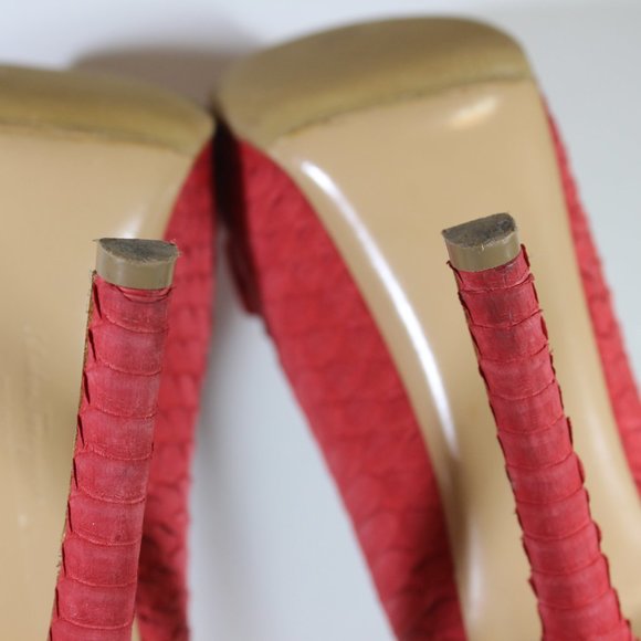 SALVATORE FERRAGAMO Genuine Python Leather Suede Heel 8 - Picture 10 of 14